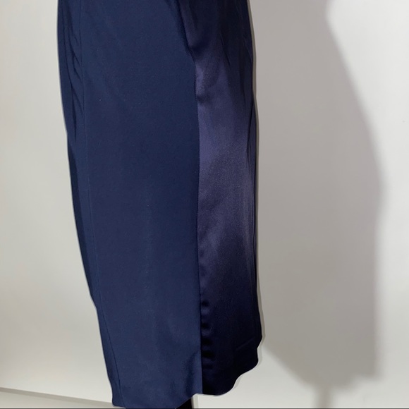 NEW Lauren Ralph Lauren Navy off shoulder satin sheath dress size 6 - Picture 10 of 16